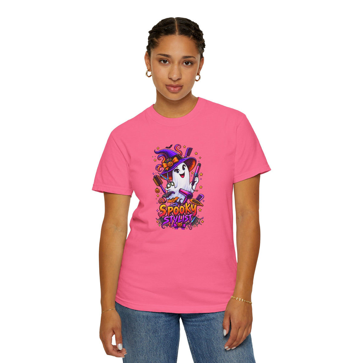 Spooky Stylist Halloween Tee – Adult Unisex Beauty Salon Party Shirt