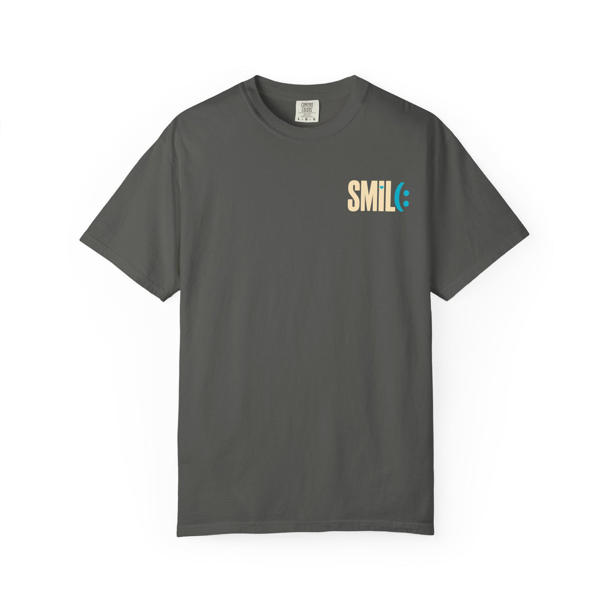 SMIL(: IT’S FREE. Charcoal & Plum Front-and-Back Tee