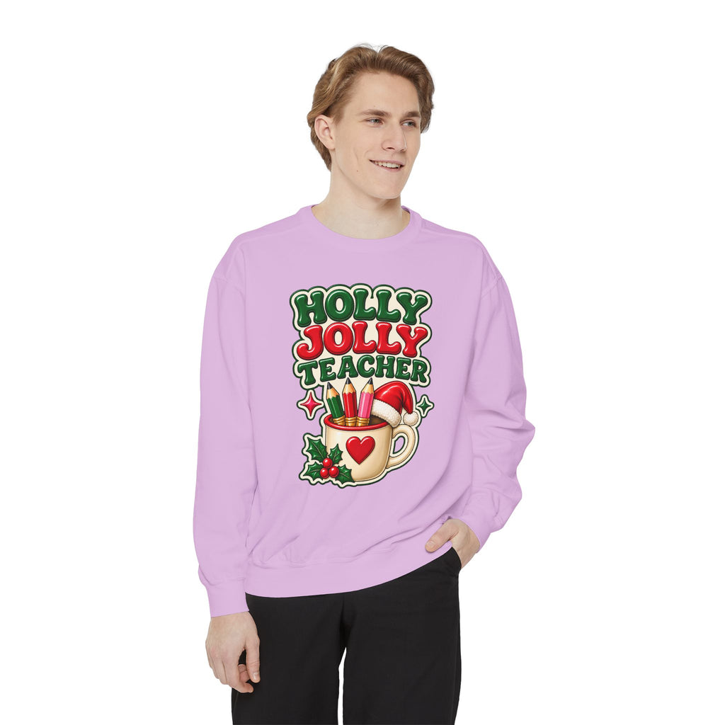 Holly Jolly Teacher Sweatshirt – Christmas Mug Holiday Teacher Gift
