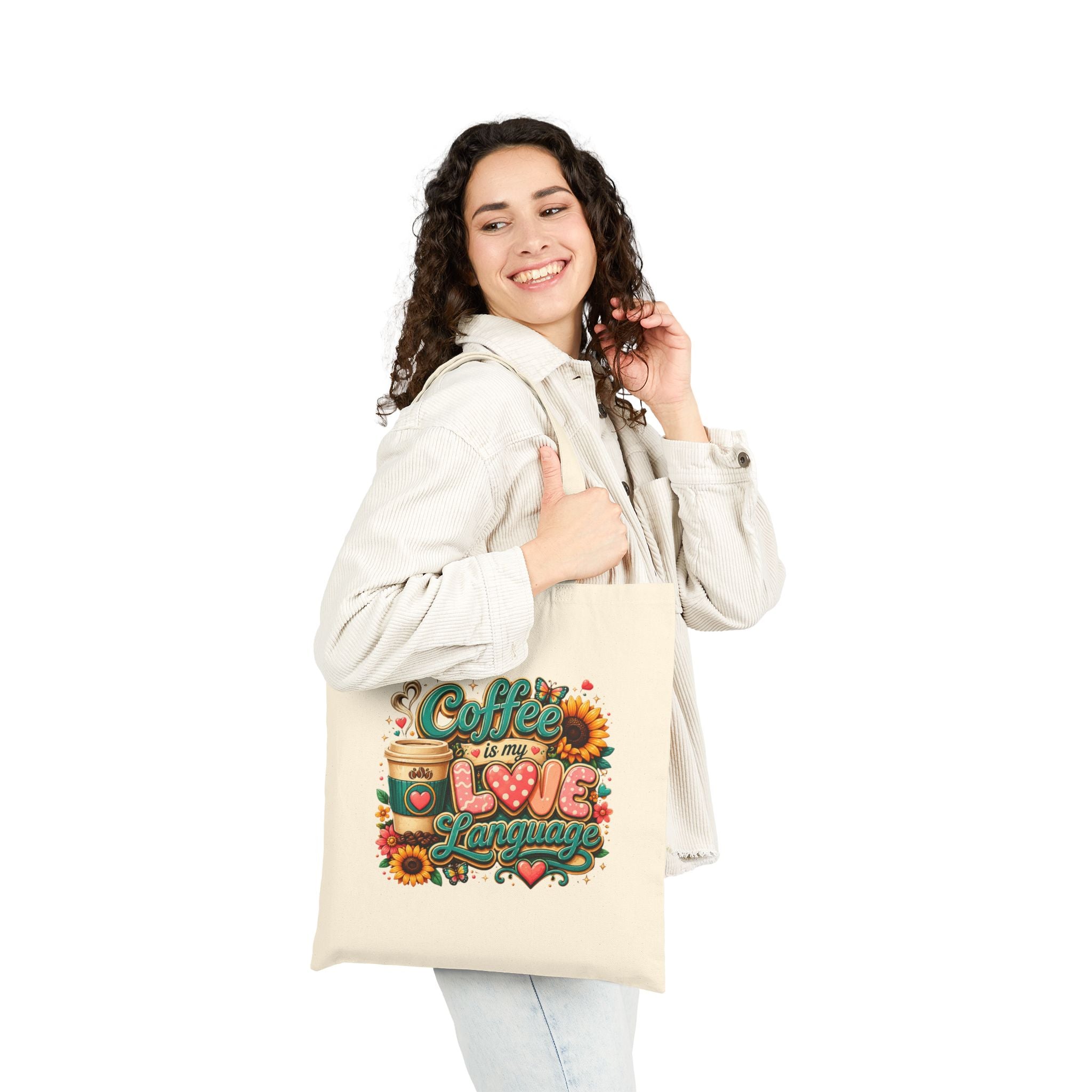 Coffee Is My Love Language - Coffee Lover Grocery Canvas Tote