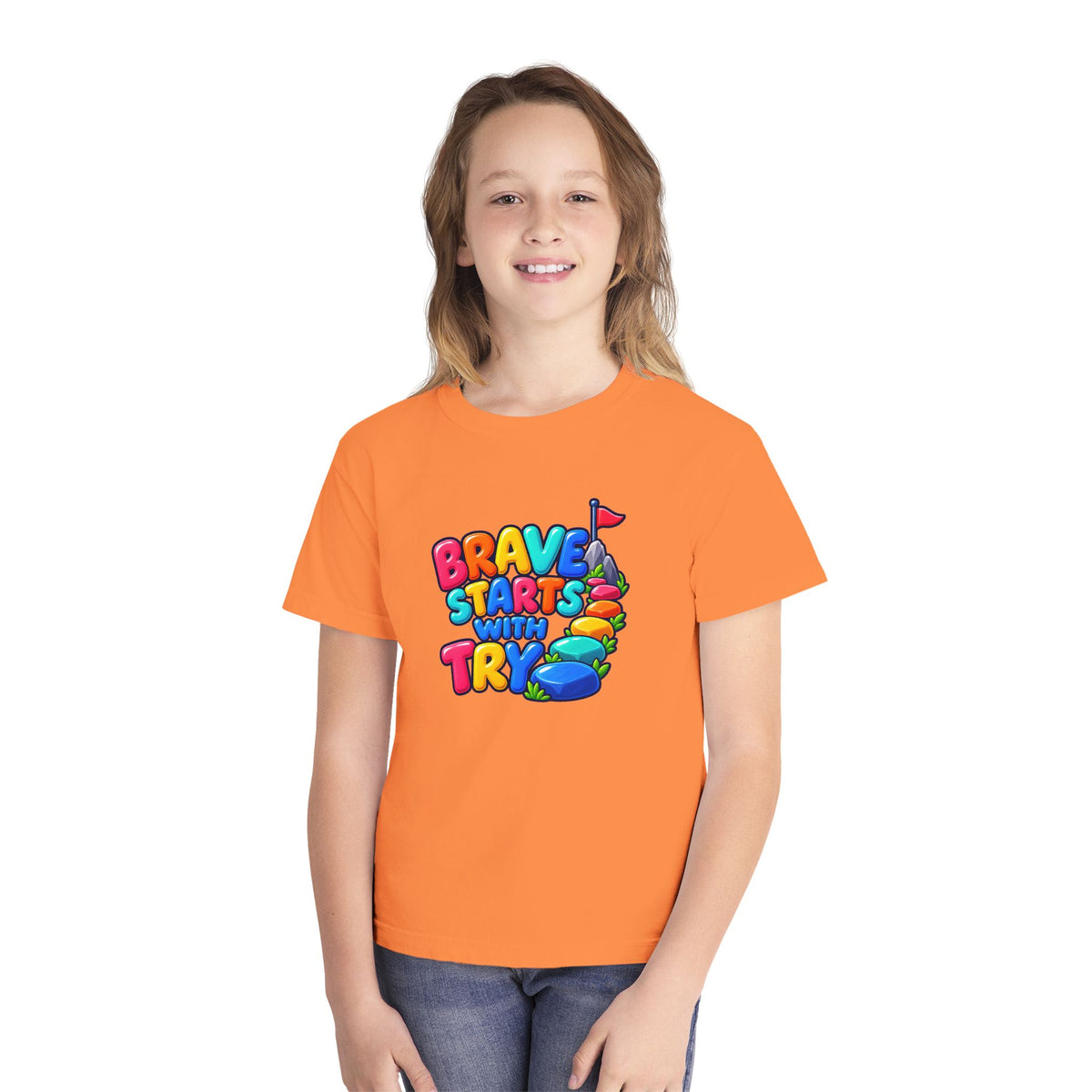 🏔️ Brave Starts With Try Youth Tee