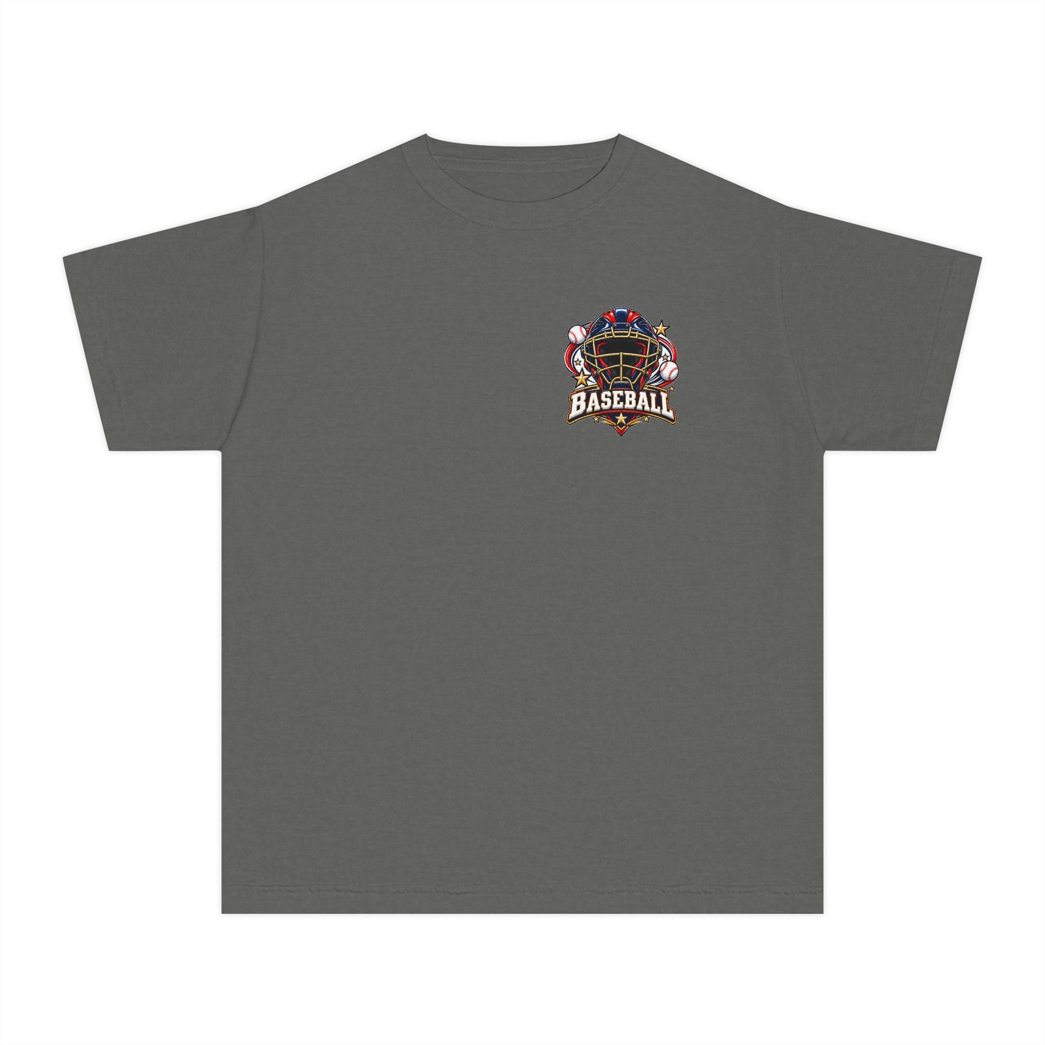 Baseball Catcher Mask Youth Tee — Patriotic Baseball Graphic T‑Shirt  ⚾