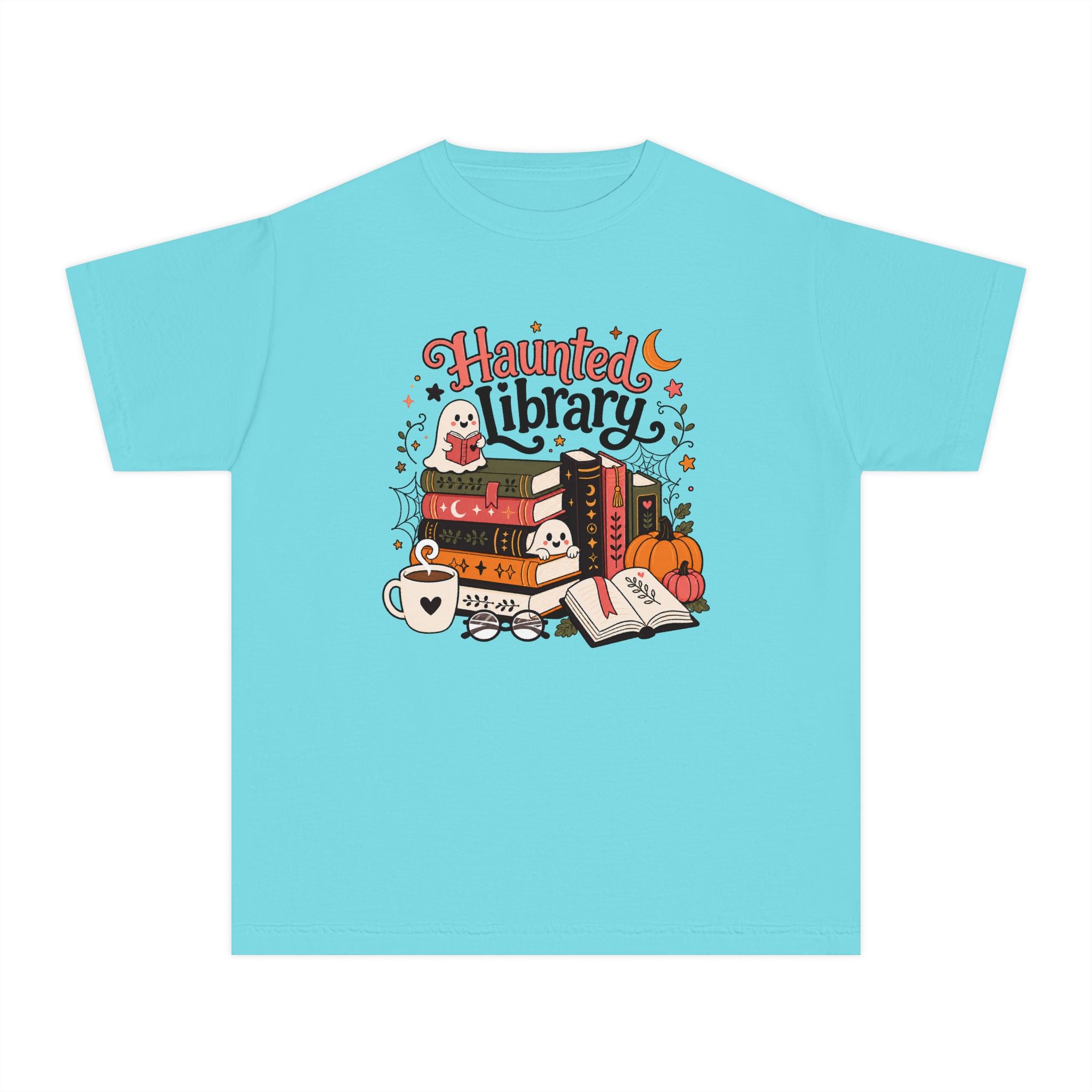 Haunted Library Youth Retro Tee 🎃📚