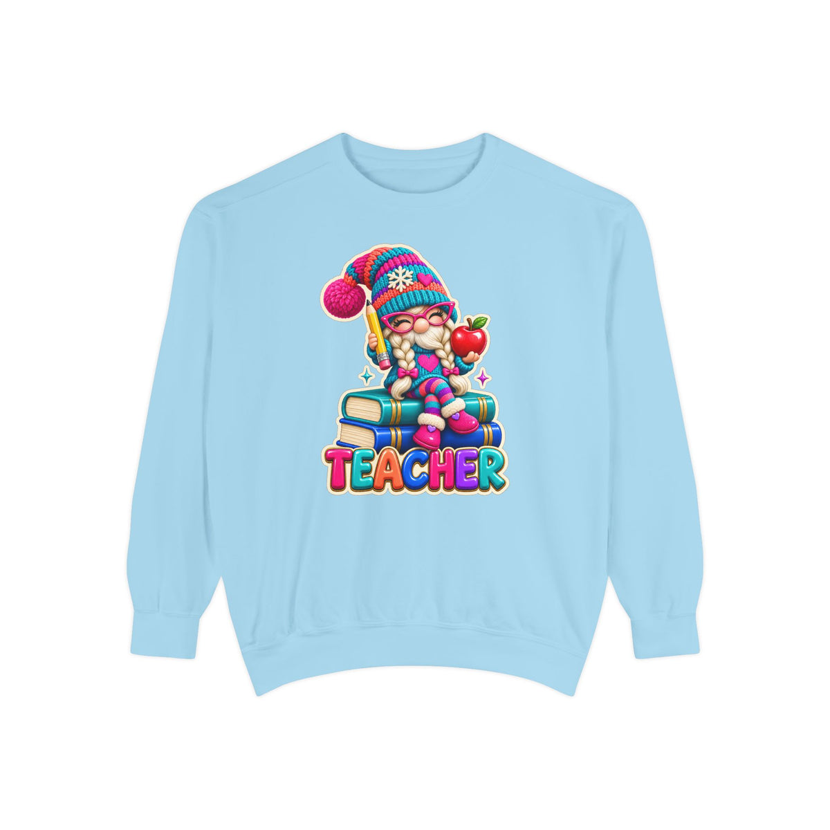 Teacher Gnome Book Lover Holiday Sweatshirt