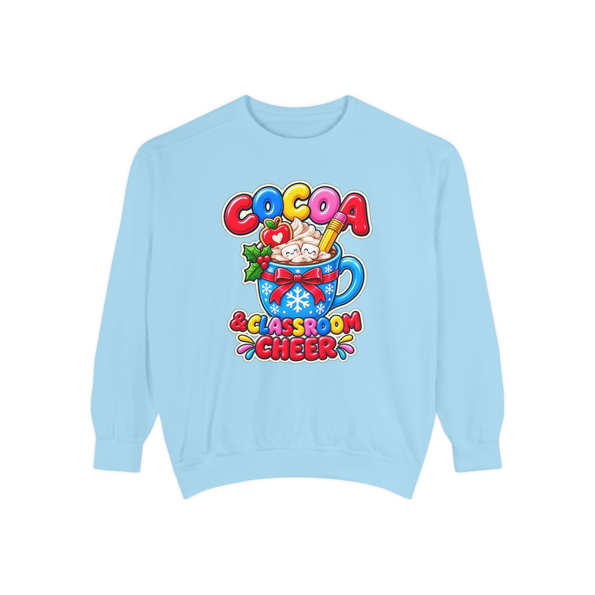 Cocoa and Classroom Cheer Christmas Sweatshirt ☕🍎❄️