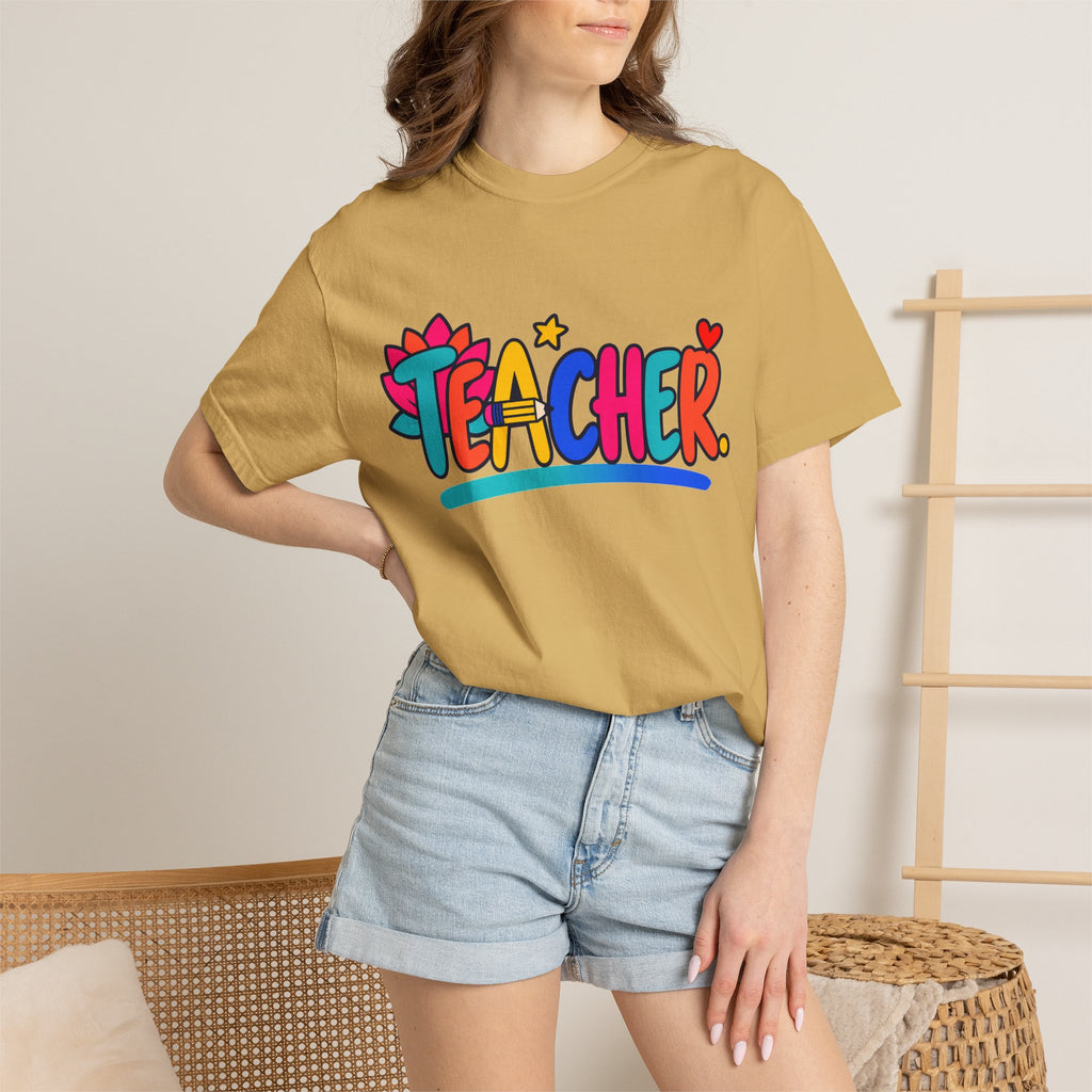 Colorful Teacher Comfort Colors® Heavyweight Tee 🍎✏️
