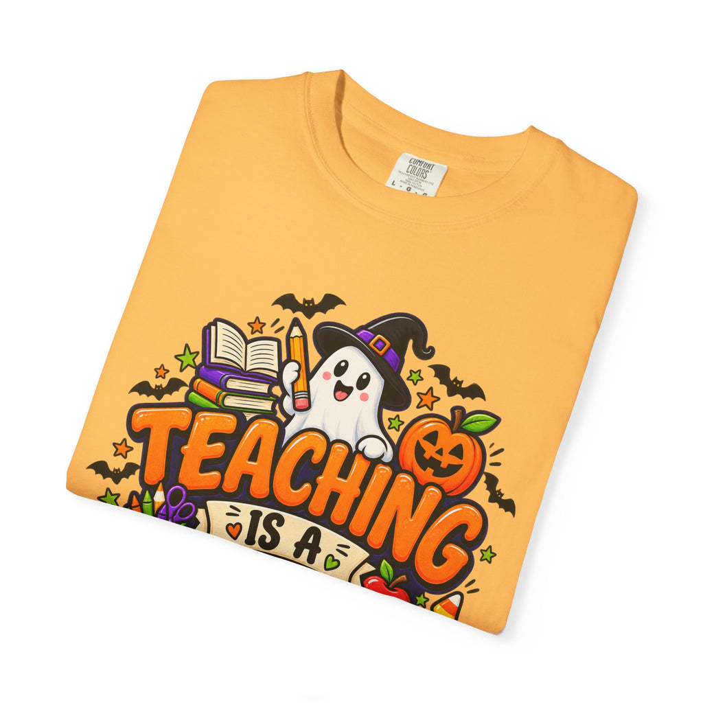 Teaching Is a Treat Halloween T-Shirt — Cute Ghost & Pumpkin Teacher Tee
