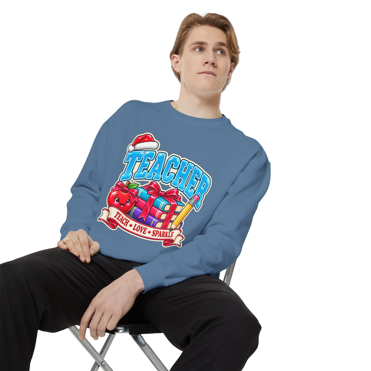 Teach • Love • Sparkle Christmas Teacher Sweatshirt