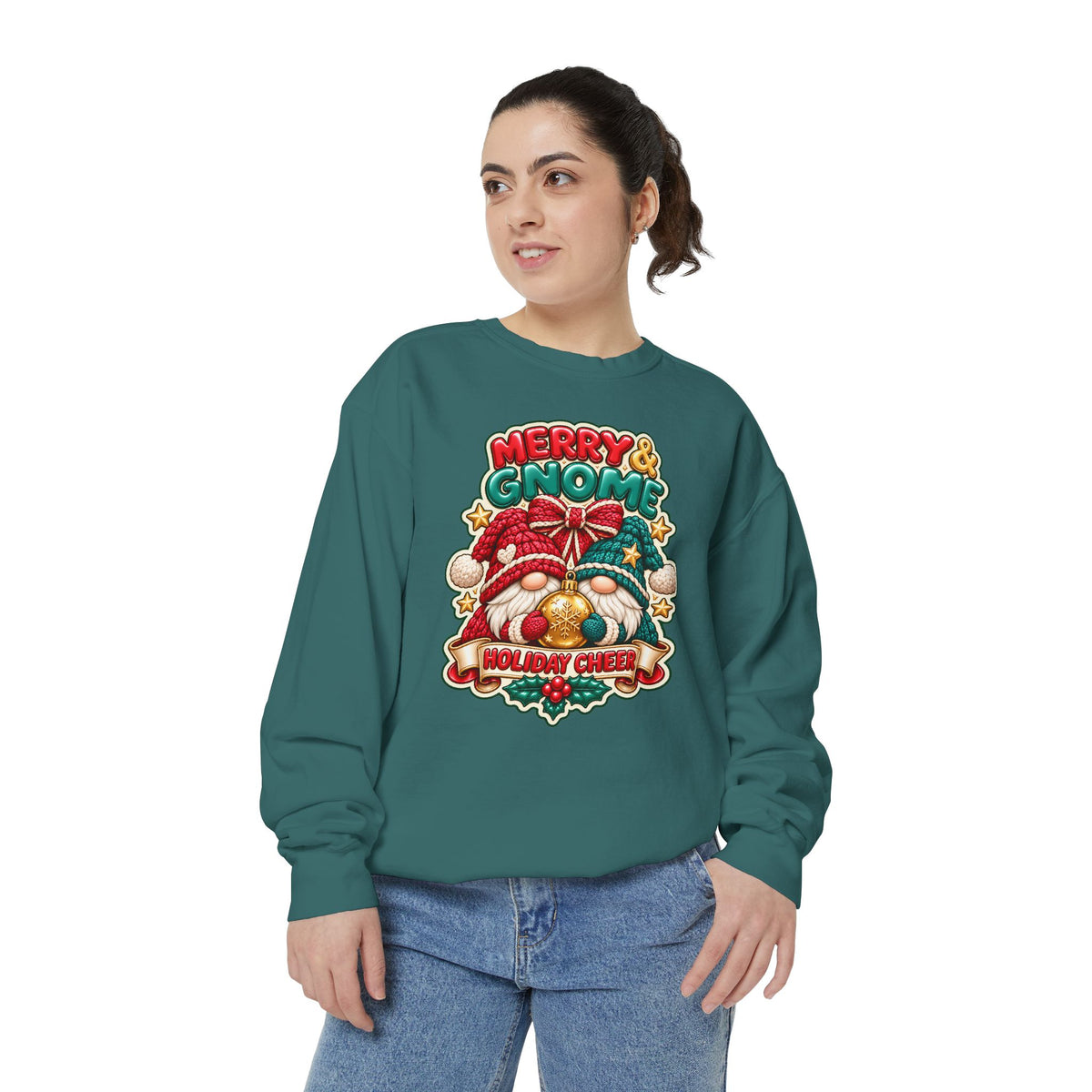 Merry and Gnome Holiday Cheer Sweatshirt — Cute Christmas Design