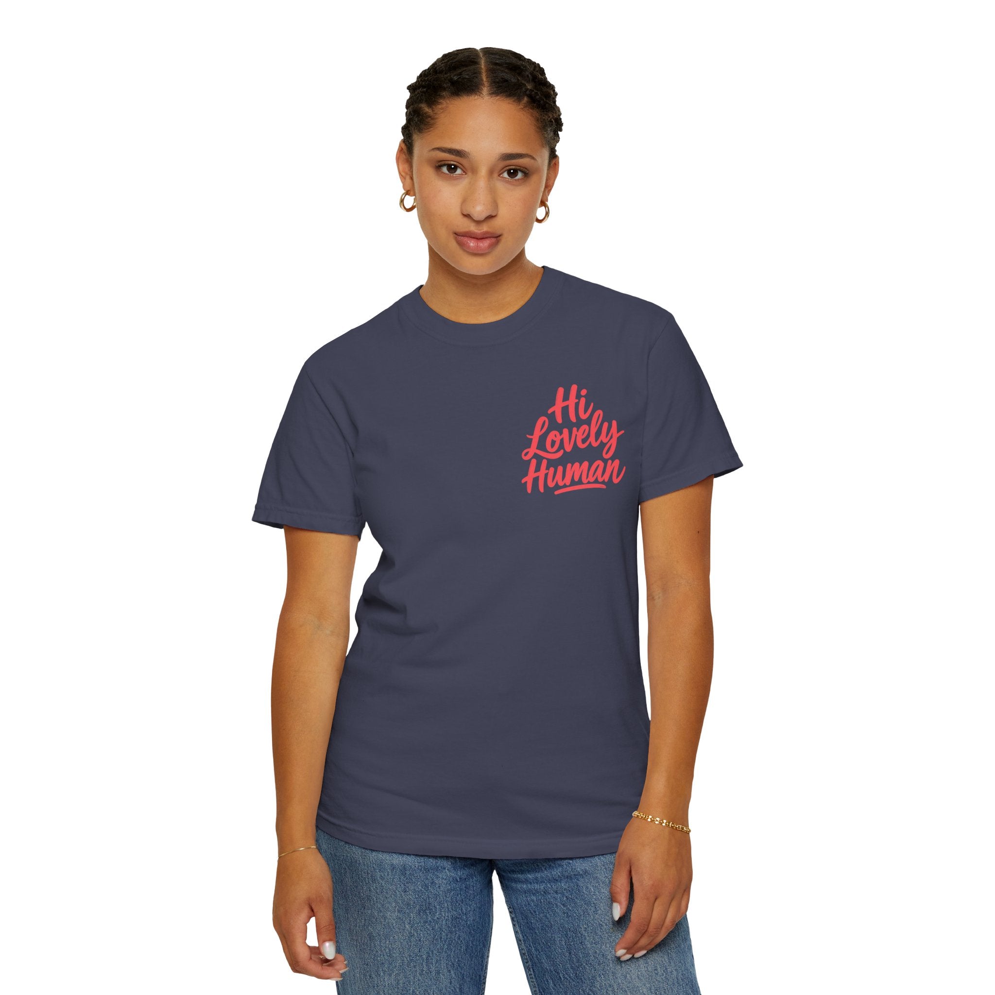 Hi Lovely Human Navy Garment-Dyed Comfort Colors® T-Shirt