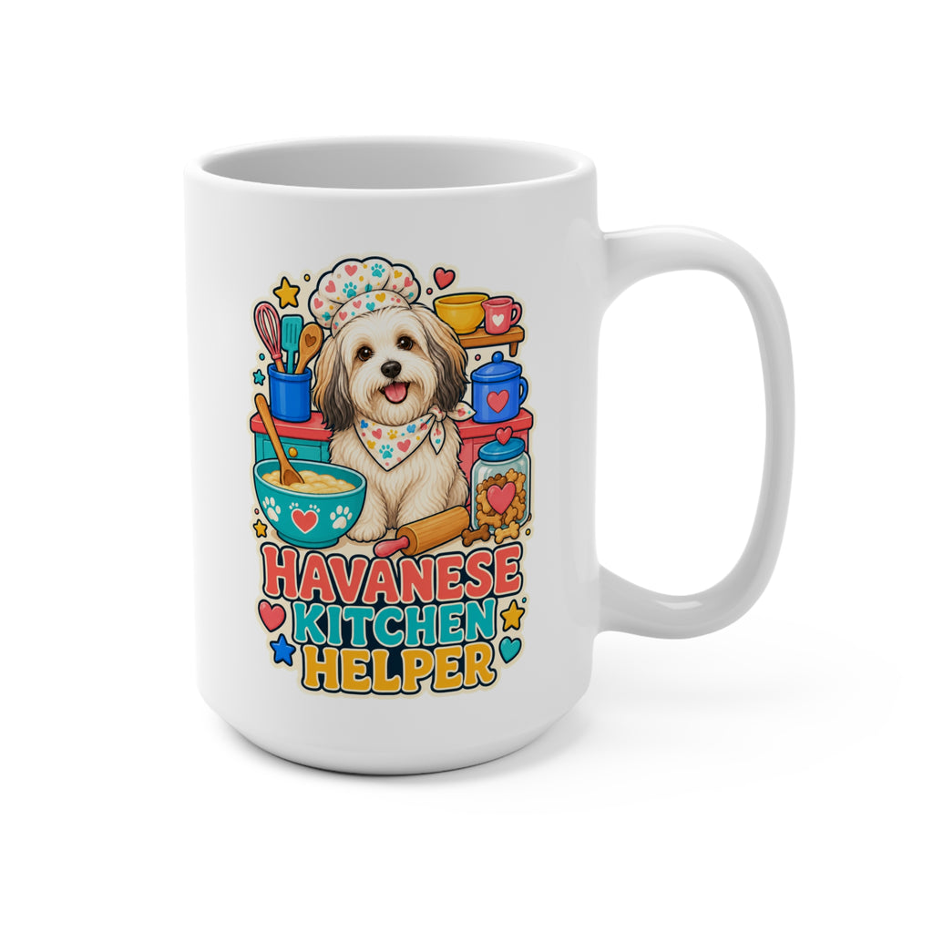 Havanese Kitchen Helper Mug - Cute Cooking Dog Coffee Cup - Colorful Havanese Mom, Dad and Pet Lover Gift