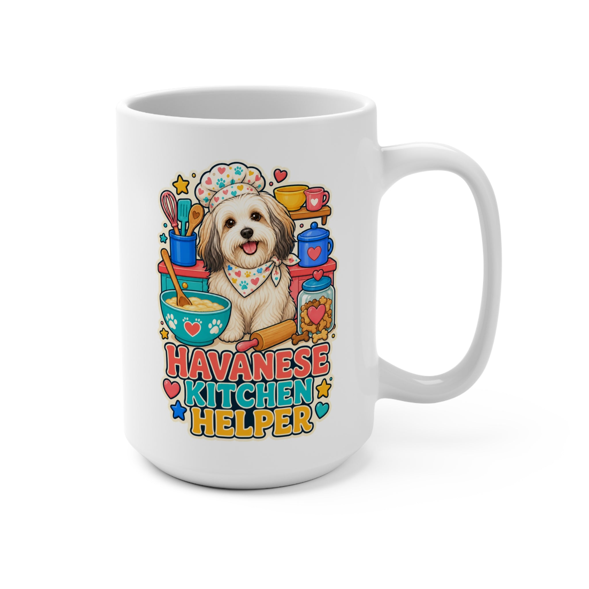 Havanese Kitchen Helper Mug - Cute Cooking Dog Coffee Cup - Colorful Havanese Mom, Dad and Pet Lover Gift