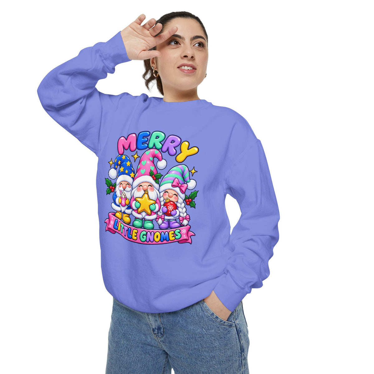 Merry Little Gnomes Sweatshirt Cute Christmas Holiday Crewneck
