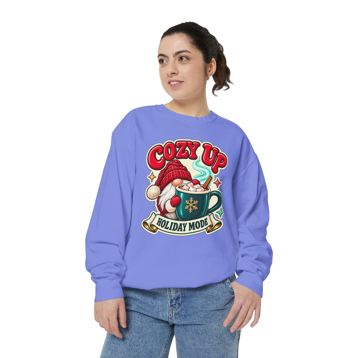 Cozy Up Christmas Mode Gnome Cocoa Sweatshirt