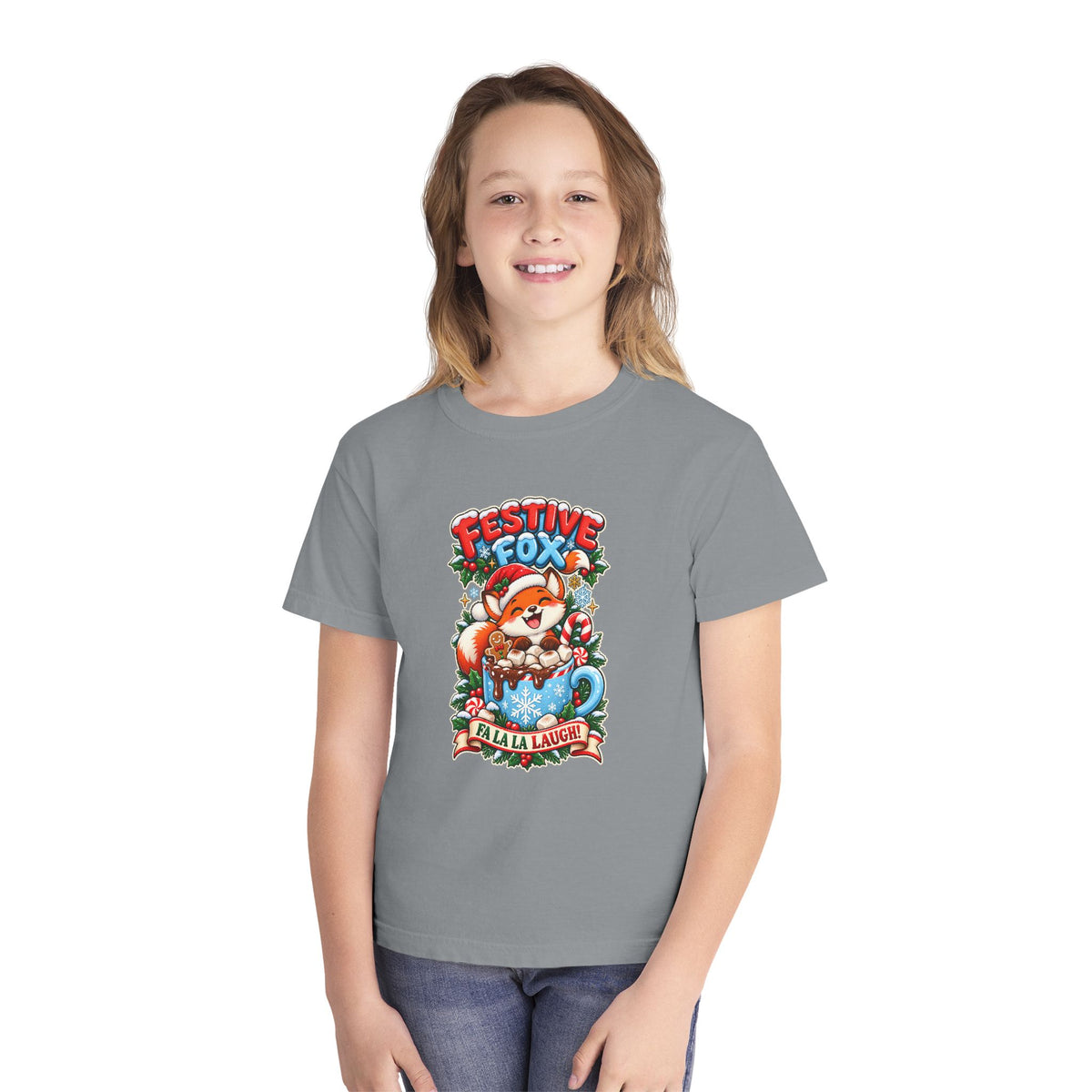 Festive Fox “Fala La Laugh!” Youth Christmas Tee