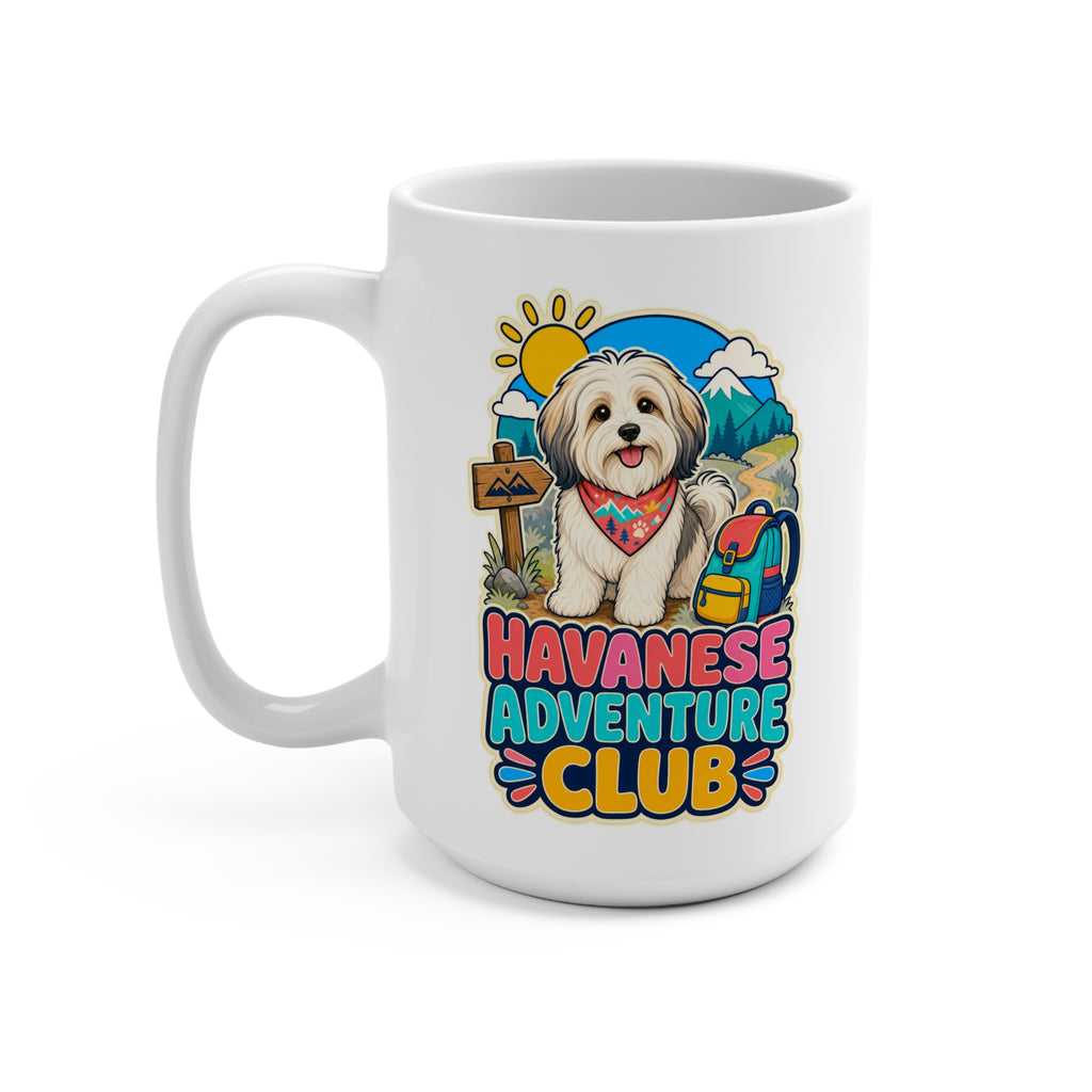 Havanese Adventure Club Mug - Cute Hiking Dog Coffee Cup - Outdoor Havanese Mom, Dad and Pet Lover Gift