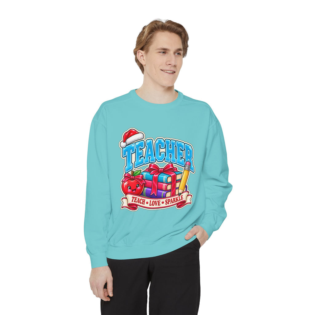 Teach • Love • Sparkle Christmas Teacher Sweatshirt