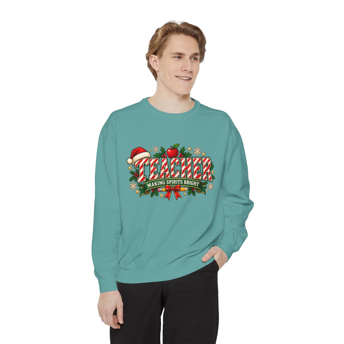 Teacher Making Spirits Bright Christmas Sweatshirt