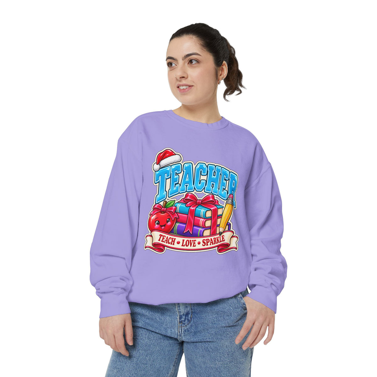 Teach • Love • Sparkle Christmas Teacher Sweatshirt