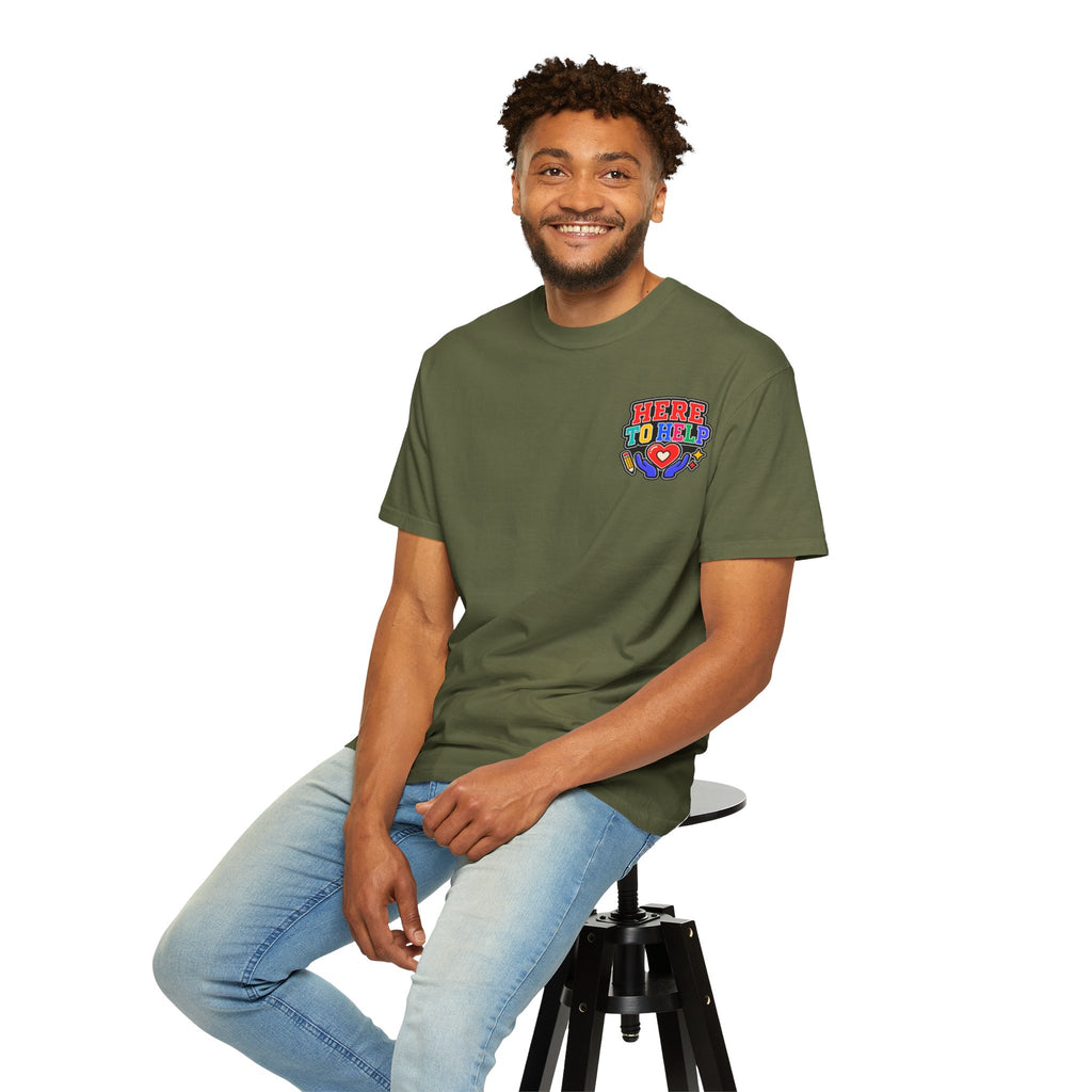 Here to Help School Support Staff Comfort Colors® Tee 🍎✏️
