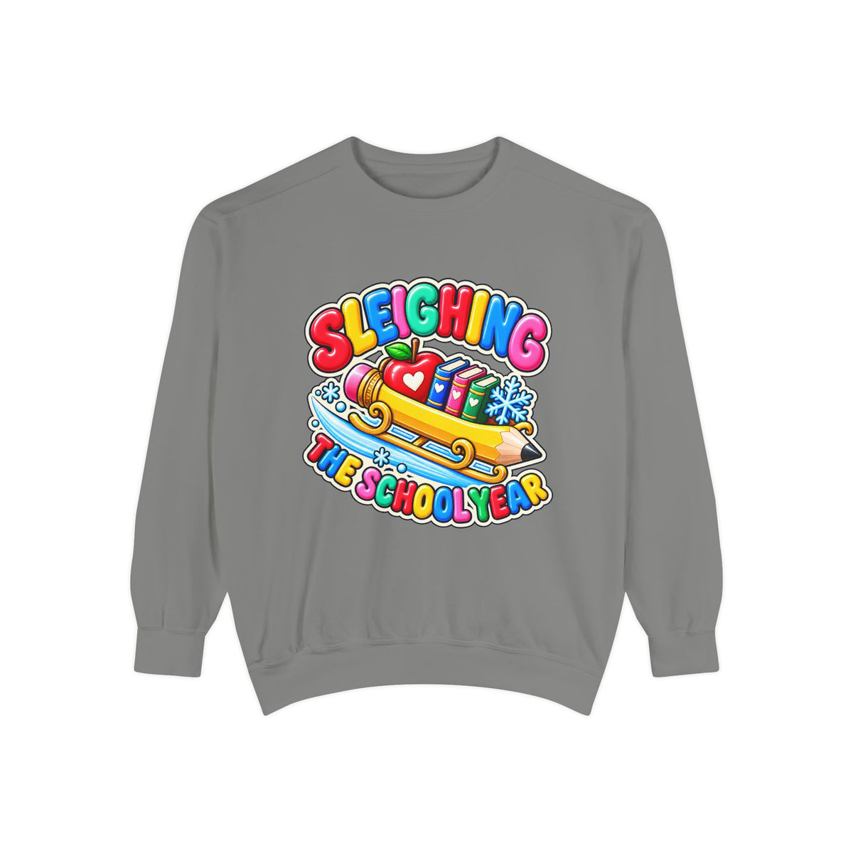 Sleighing the School Year Christmas Sweatshirt 📚🍎❄️