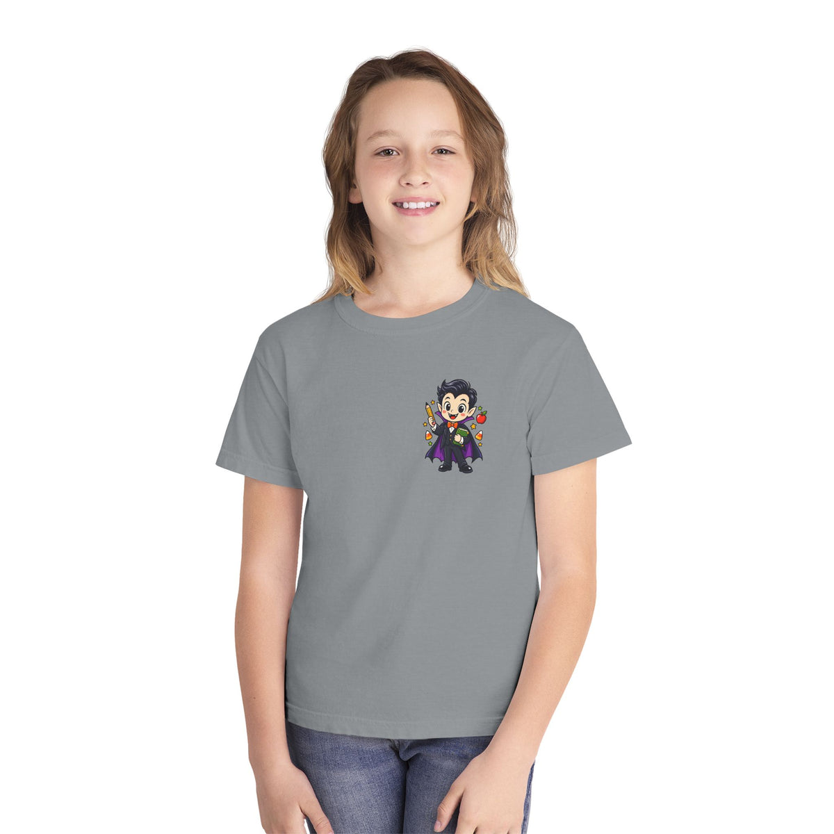 Vampire Trick-or-Treat Kids Tee — Cute Cartoon Vampire Halloween Shirt