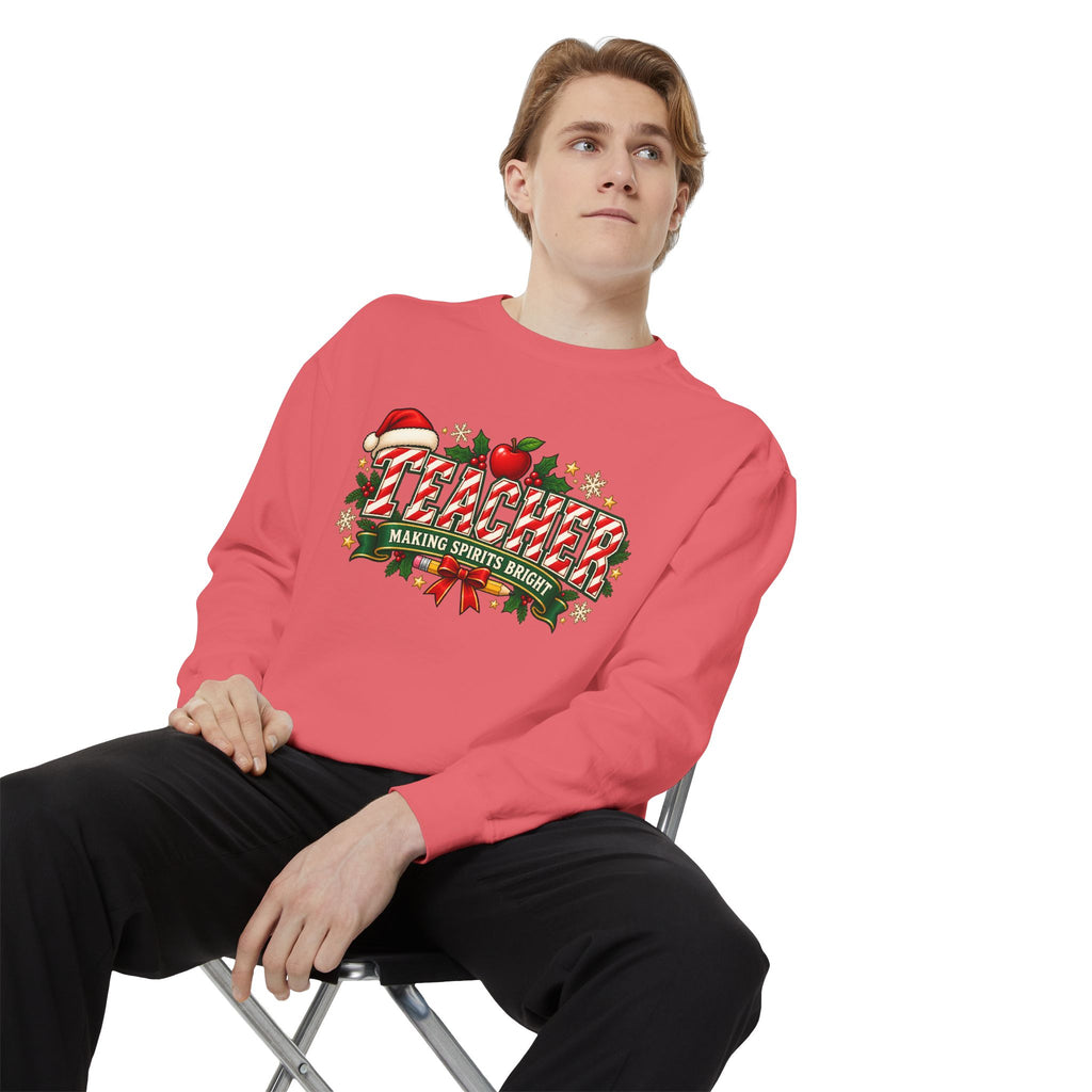 Teacher Making Spirits Bright Christmas Sweatshirt