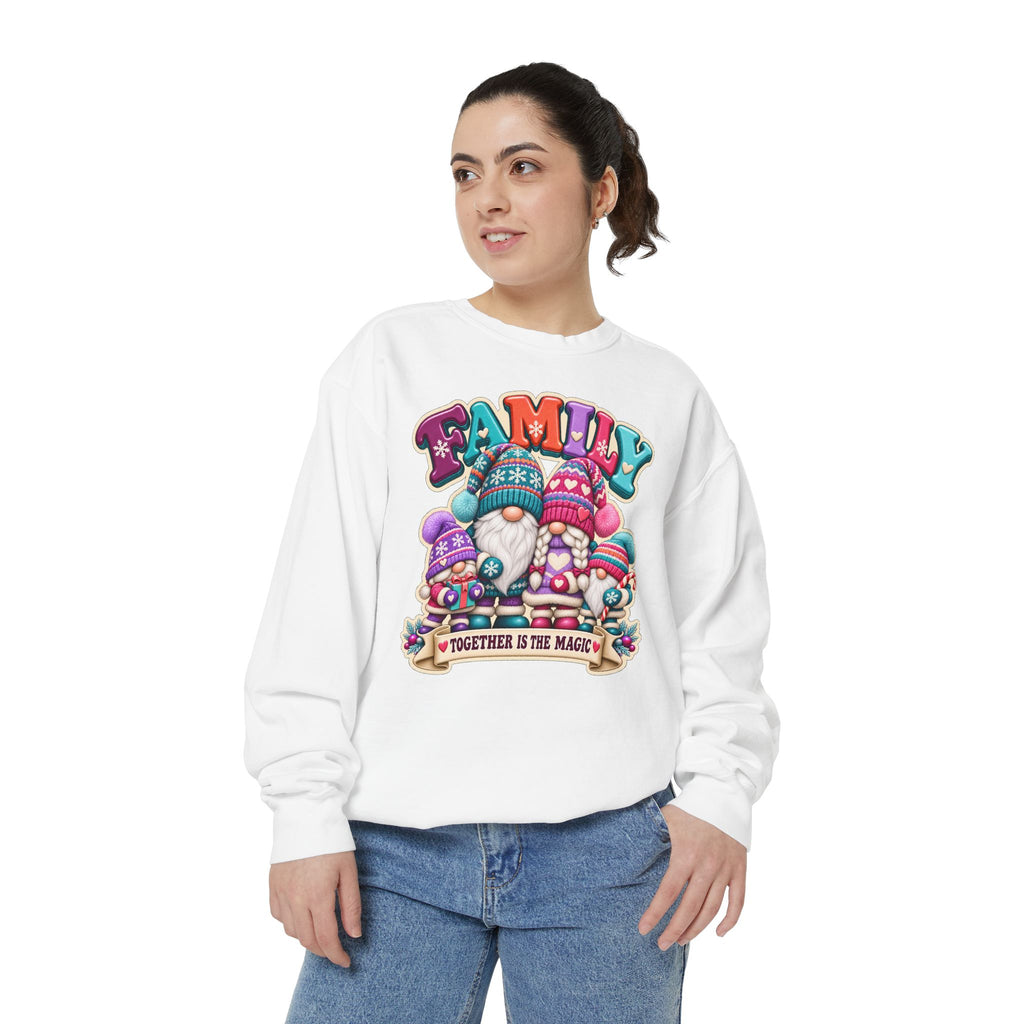 Family Gnomes "Together Is The Magic" Cozy Christmas Sweatshirt
