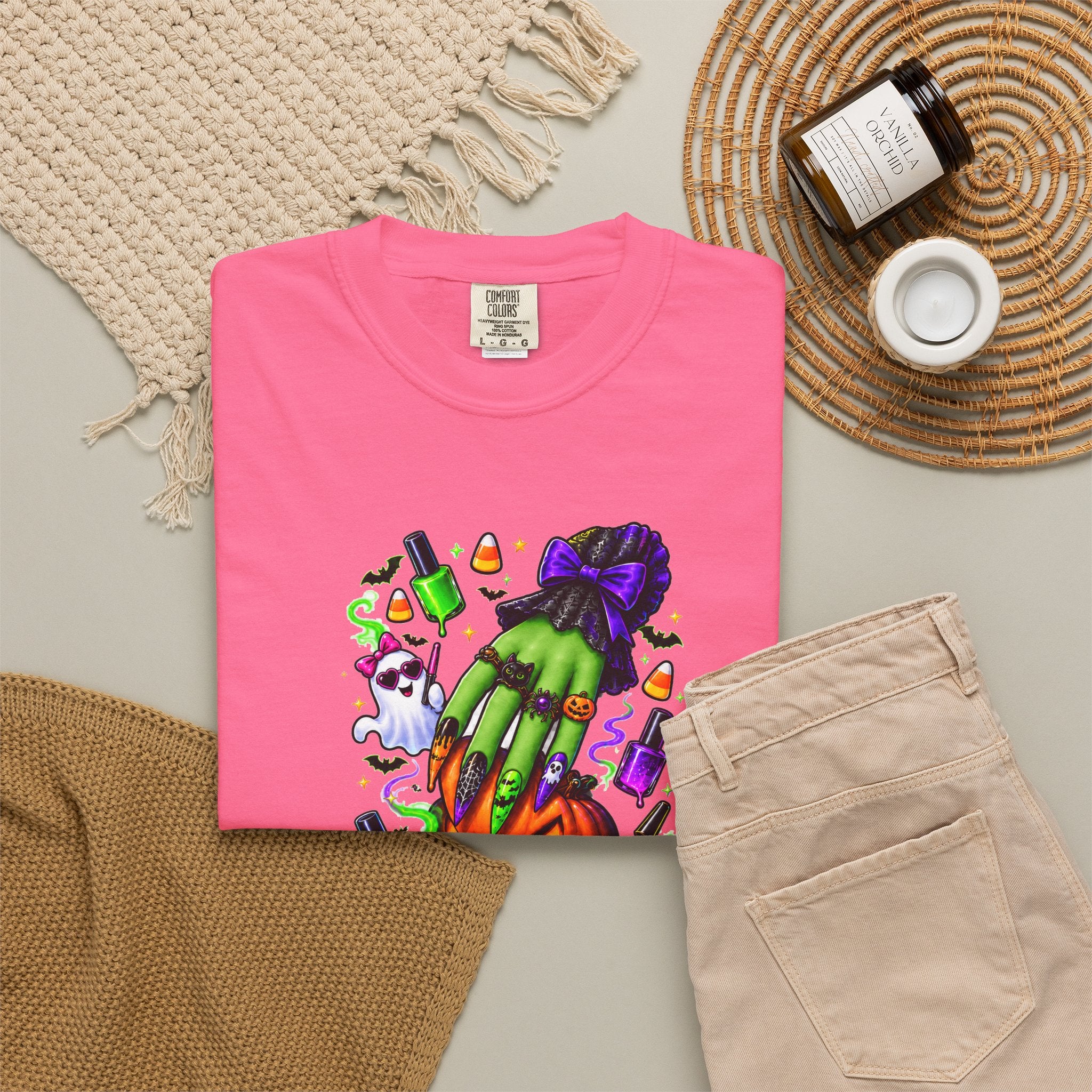 Nail Witch Halloween Tee – Adult Unisex Nail Tech & Beauty Salon Shirt