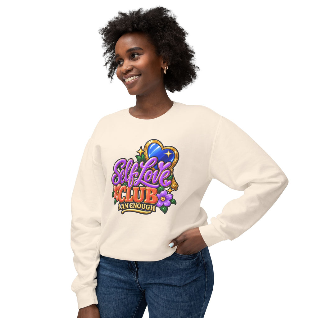Self Love Club Sweatshirt — "I Am Enough" Graphic Crewneck 💙✨