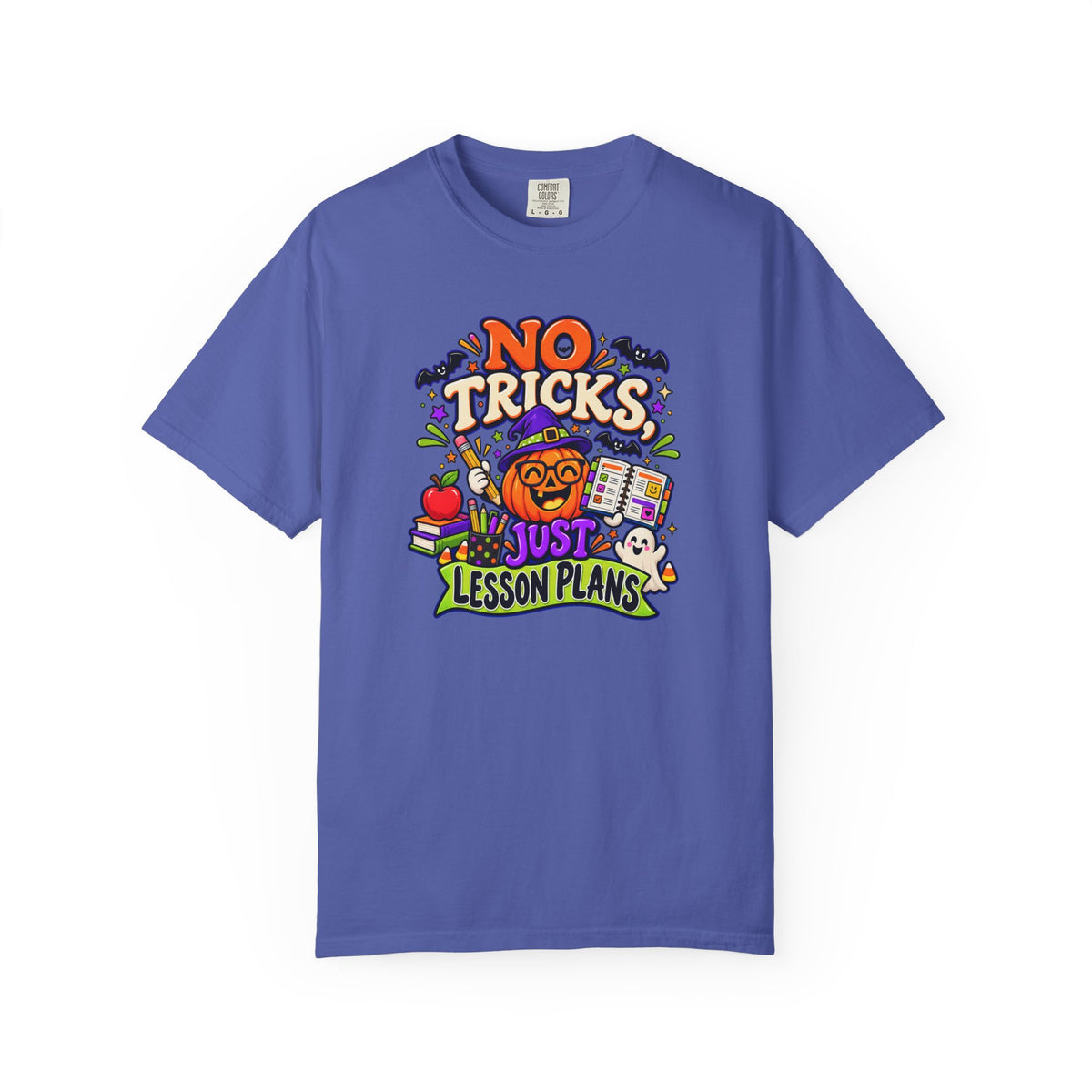 Halloween Teacher T-Shirt - "No Tricks, Just Lesson Plans"