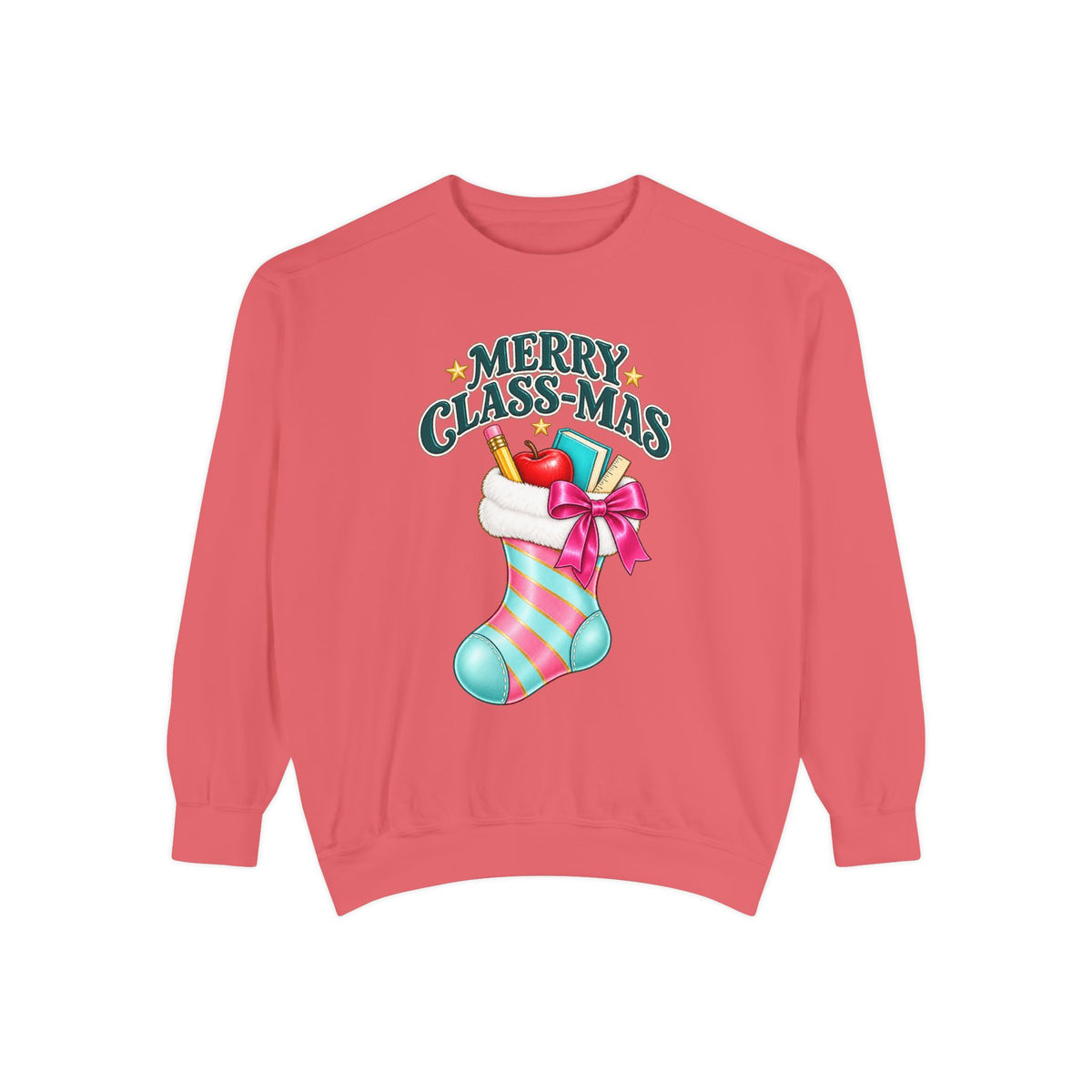 Merry Class-mas Sweatshirt — Christmas Teacher Holiday Stocking Crewneck