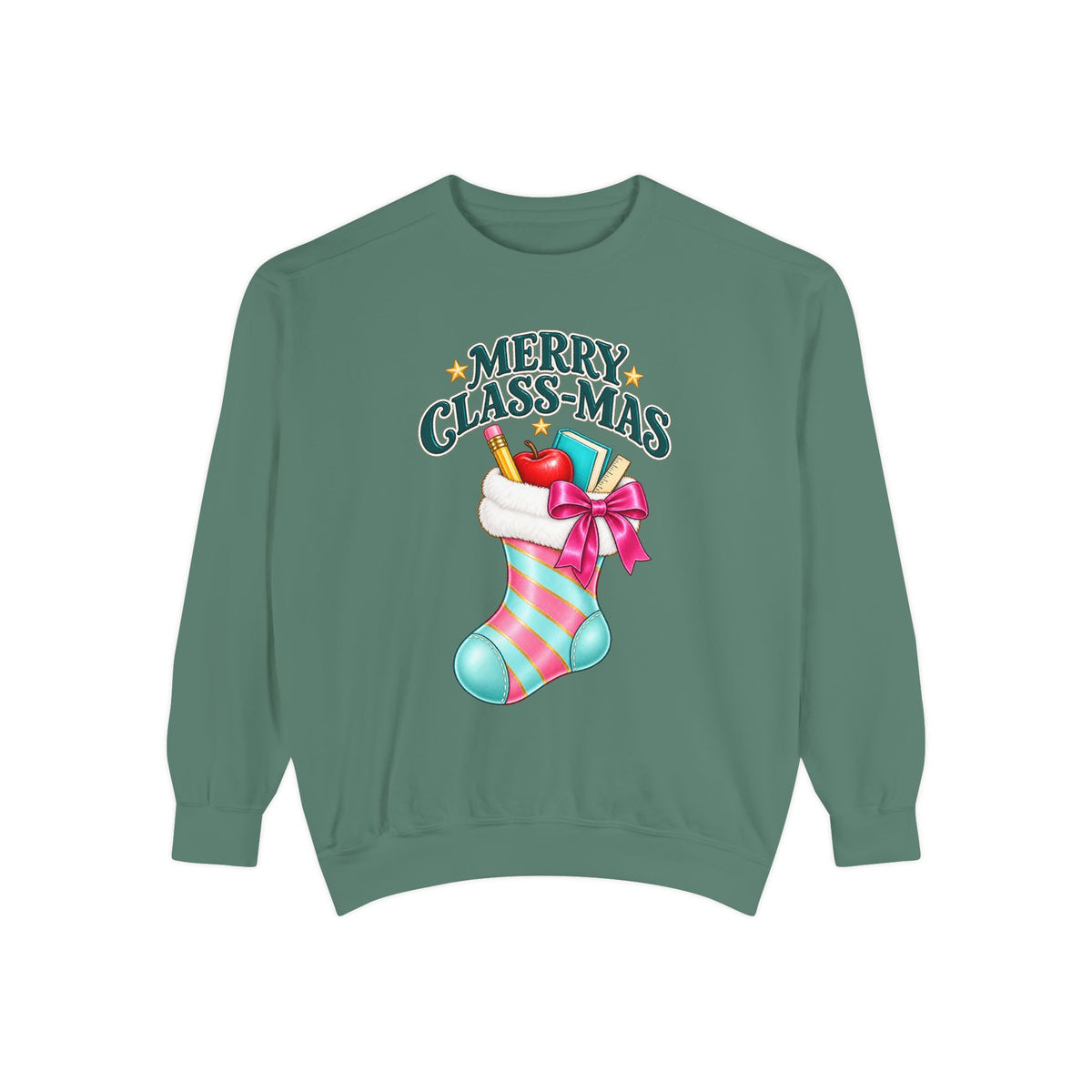 Merry Class-mas Sweatshirt — Christmas Teacher Holiday Stocking Crewneck