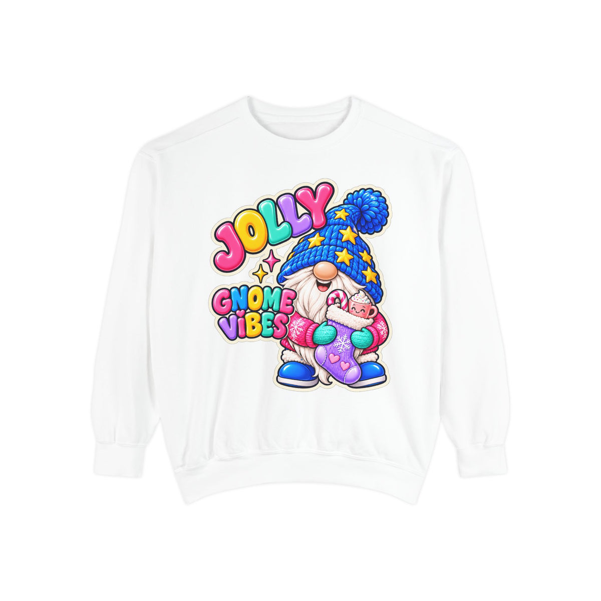 Jolly Gnome Vibes Christmas Sweatshirt