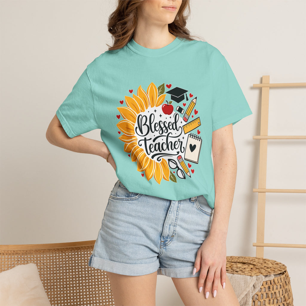 Blessed Teacher Heavyweight Tee 🌻📚✏️