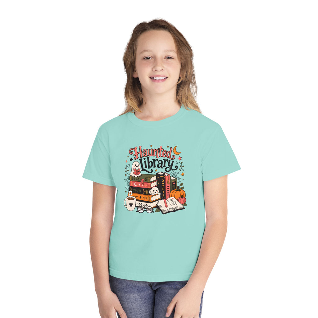 Haunted Library Youth Retro Tee 🎃📚
