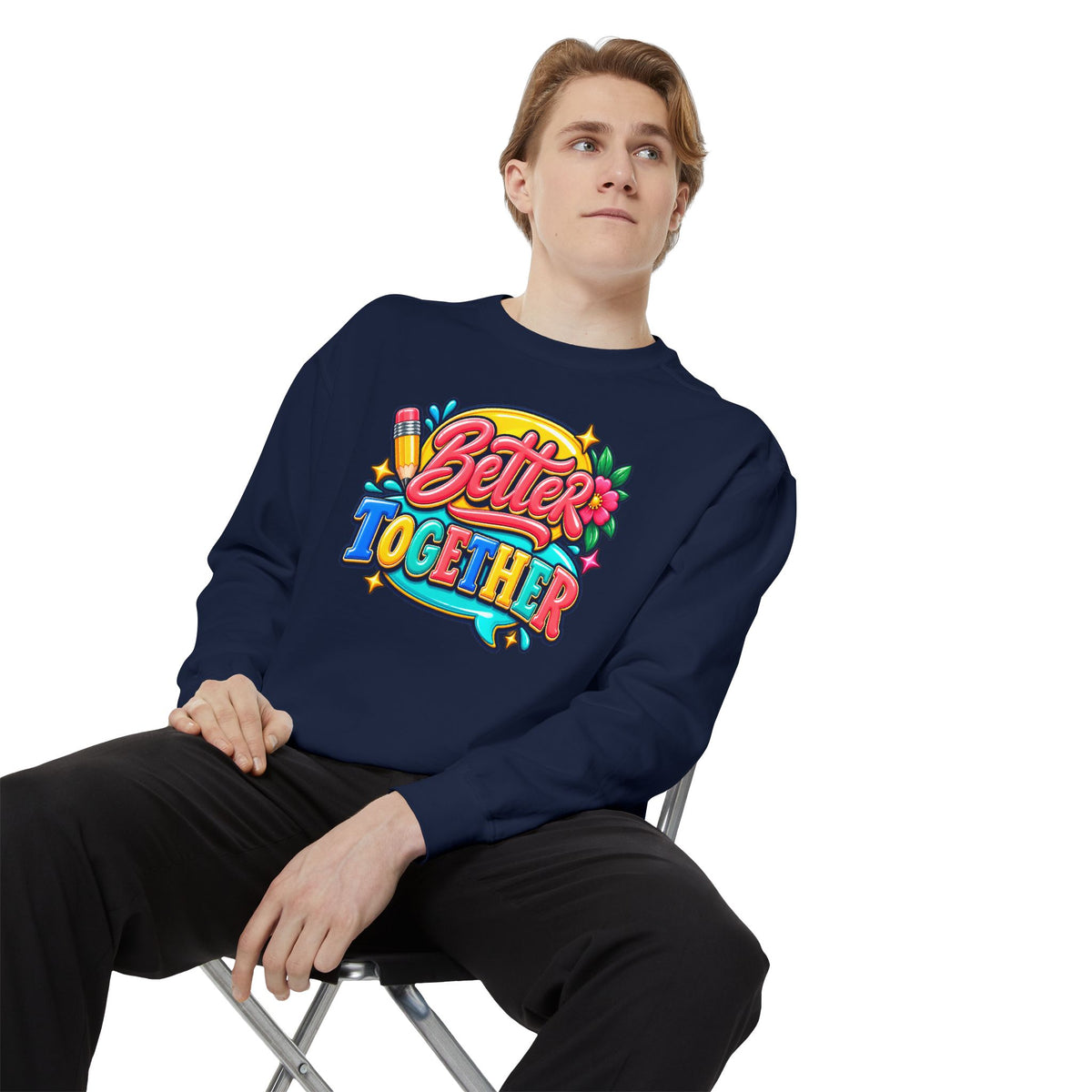 Better Together Sweatshirt Colorful Retro Graphic Crewneck