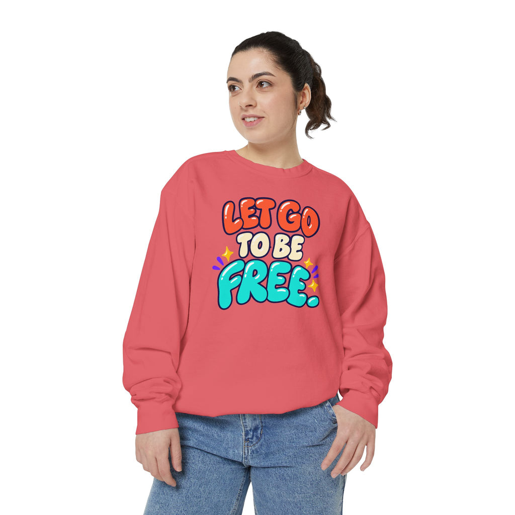 Let Go to Be Free Relaxed-Fit Sweatshirt — Lavender & Gray