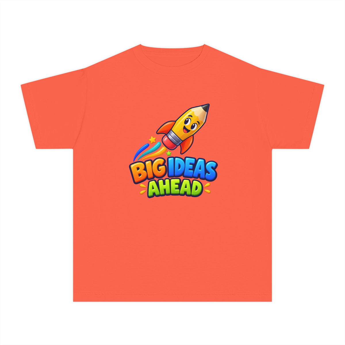 🚀 Big Ideas Ahead Rocket Pencil Kids Tee