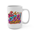 BOO! Spooky Season Mug - Halloween Coffee Cup - Colorful Witch Hat Mug - Fun Fall Gift
