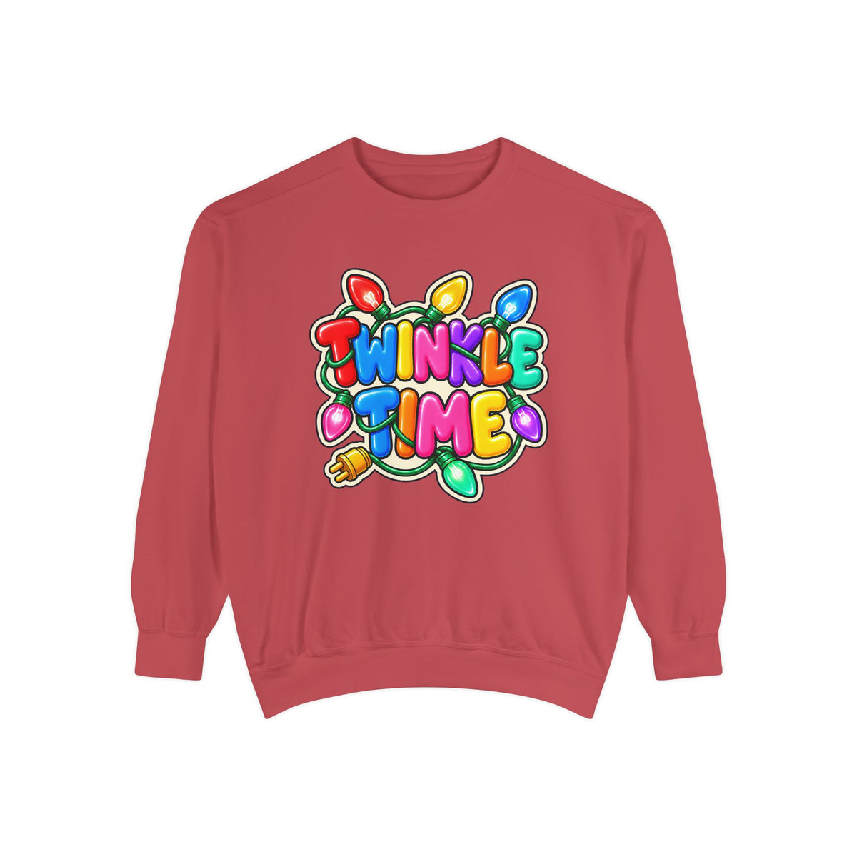 Twinkle Time Christmas - Colorful Holiday Light Graphic  Sweatshirt