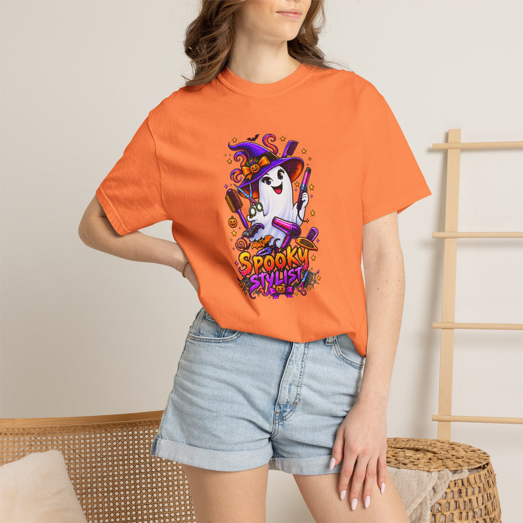 Spooky Stylist Halloween Tee – Adult Unisex Beauty Salon Party Shirt