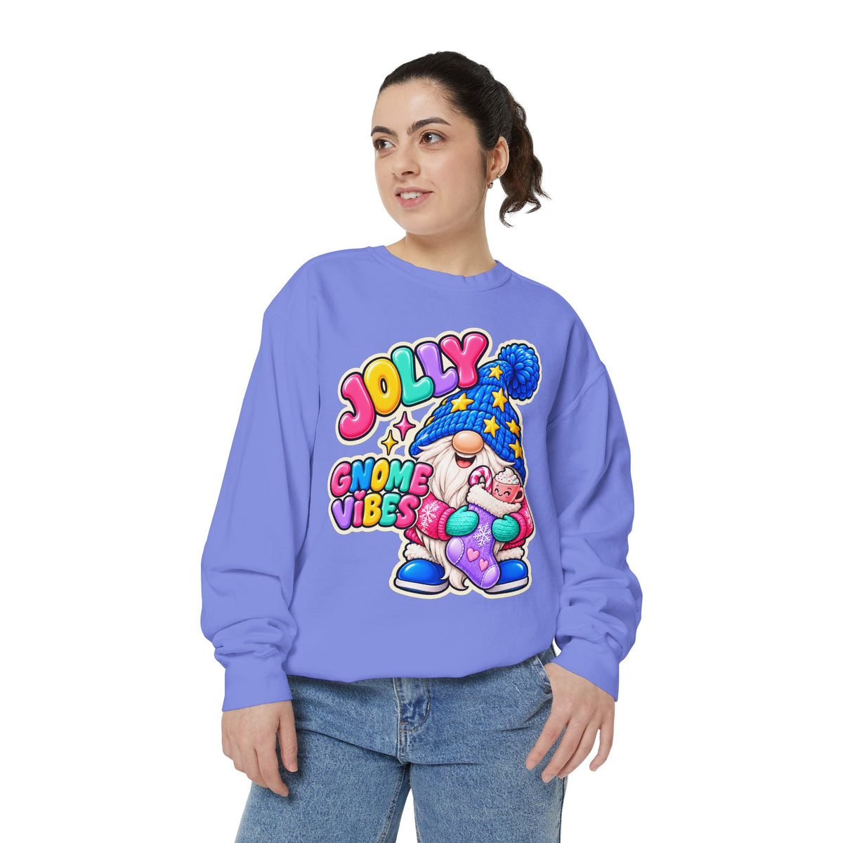 Jolly Gnome Vibes Christmas Sweatshirt