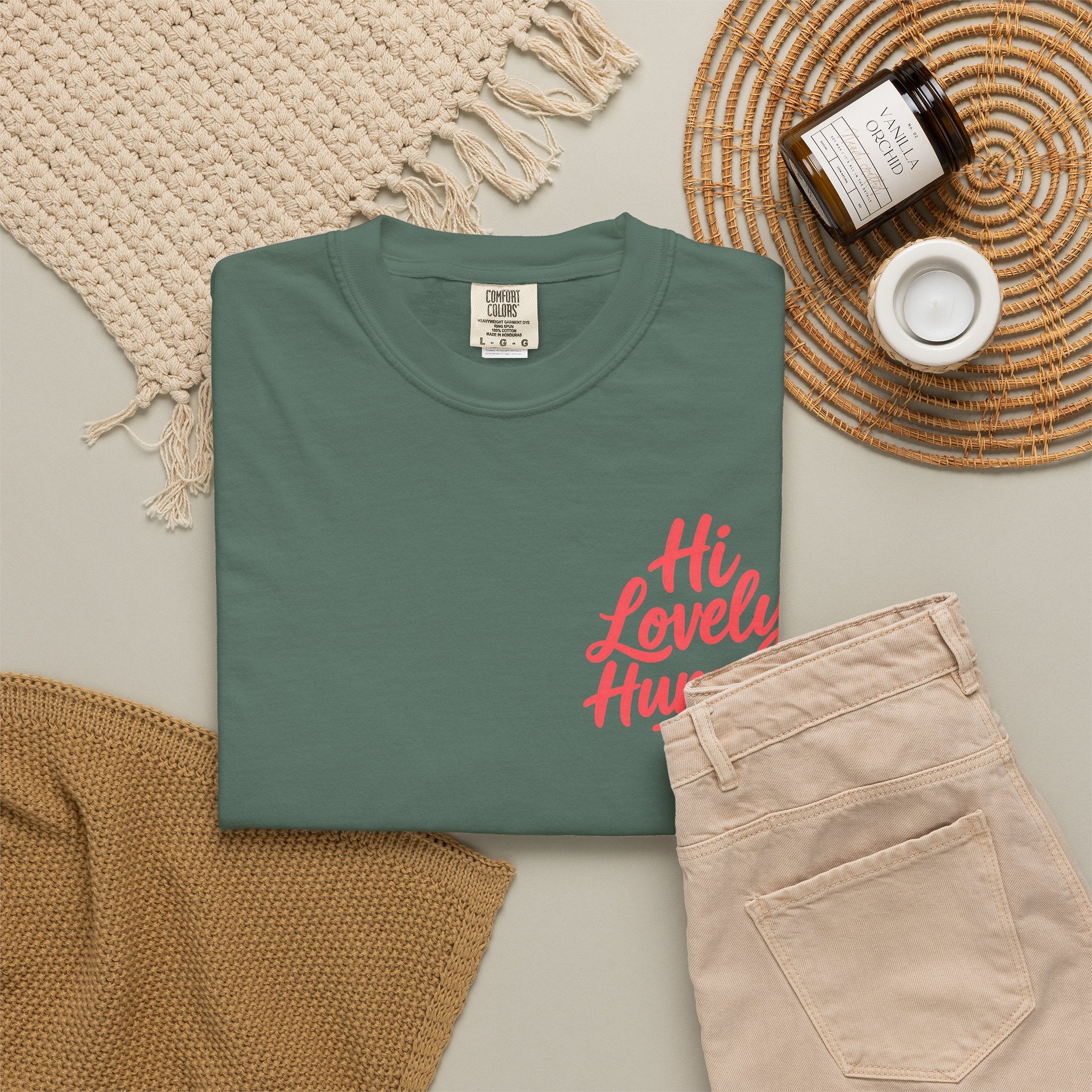 Hi Lovely Human Navy Garment-Dyed Comfort Colors® T-Shirt