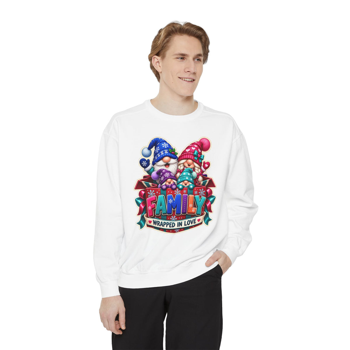 Family Wrapped in Gnome Love Christmas Sweatshirt