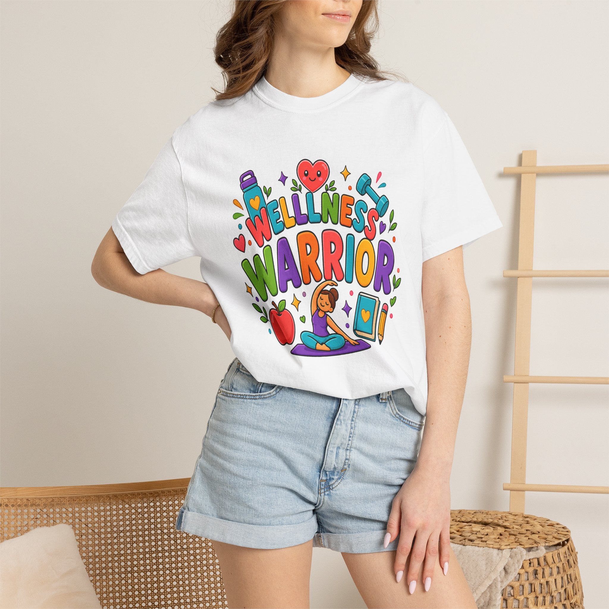 Wellness Warrior Teacher Comfort Colors® Heavyweight Tee 🌈💪
