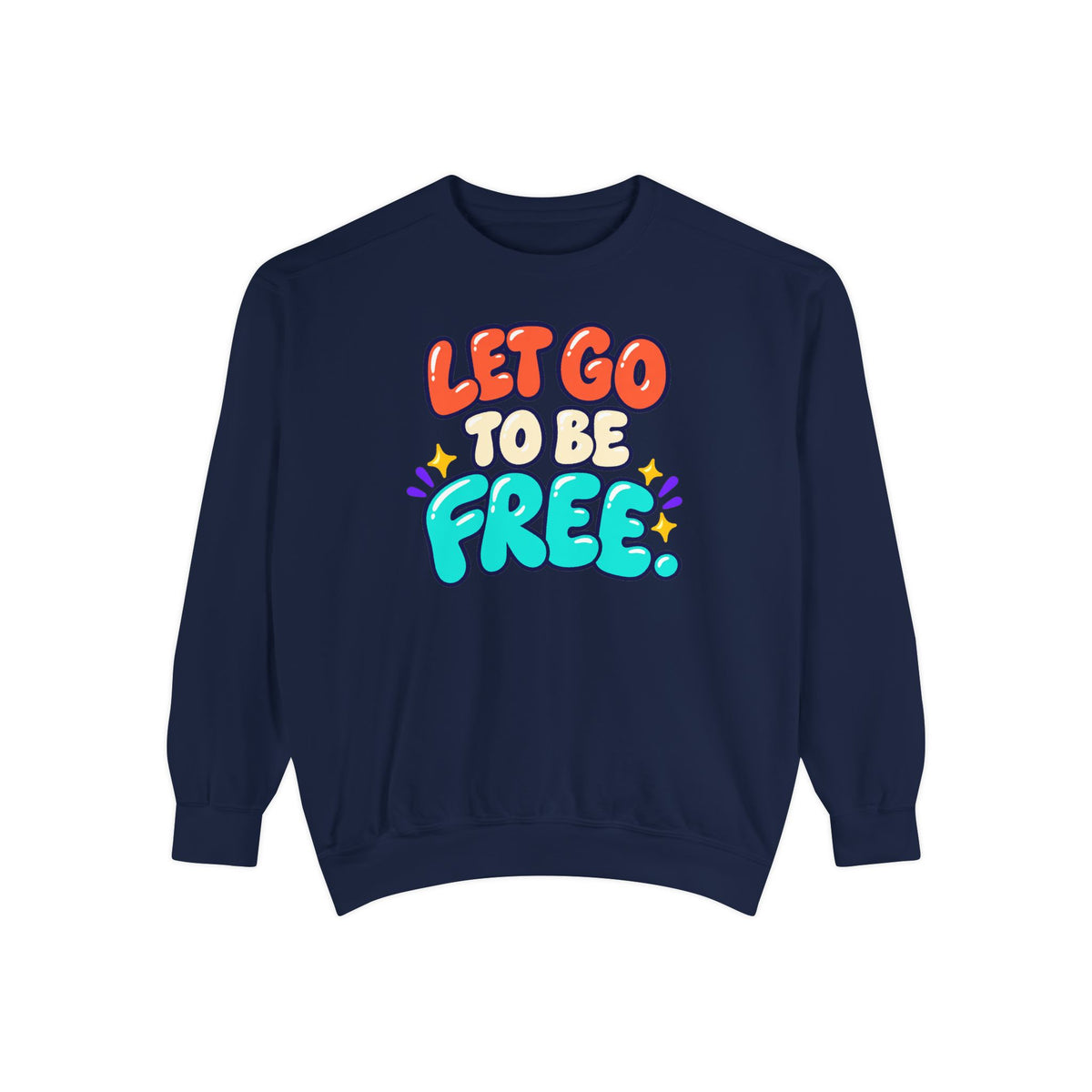 Let Go to Be Free Relaxed-Fit Sweatshirt — Lavender & Gray
