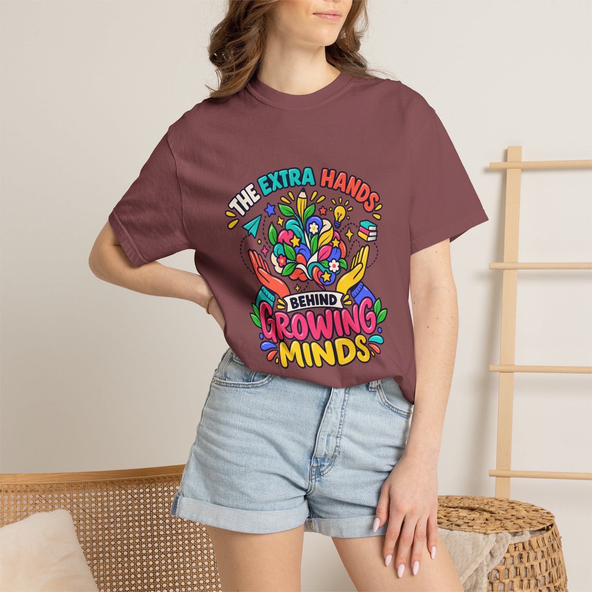 Extra Hands Behind Growing Minds Comfort Colors® Teacher Tee 🌱✏️