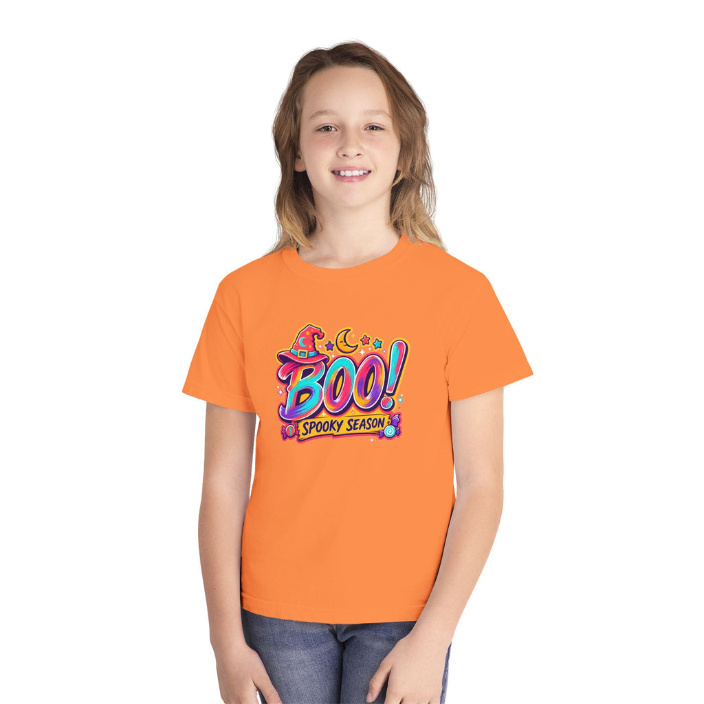 🎃 BOO! Spooky Season Youth Retro Tee ✨