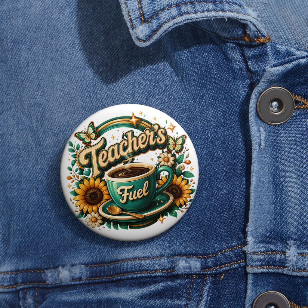 "Teacher’s Fuel" Coffee and Sunflower Canva Tote